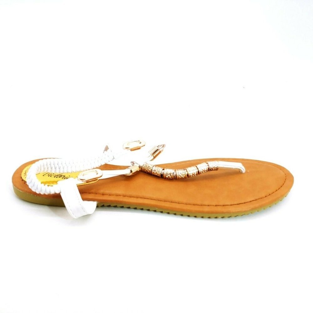Victoria‎ K Womans Flat Thong Sandal White 8M
